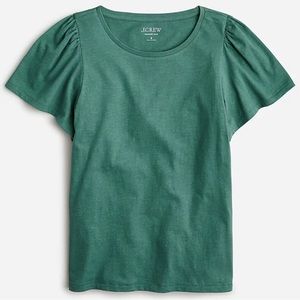 NWT JCrew flutter sleeve organic slub knit shirt (Sz L)